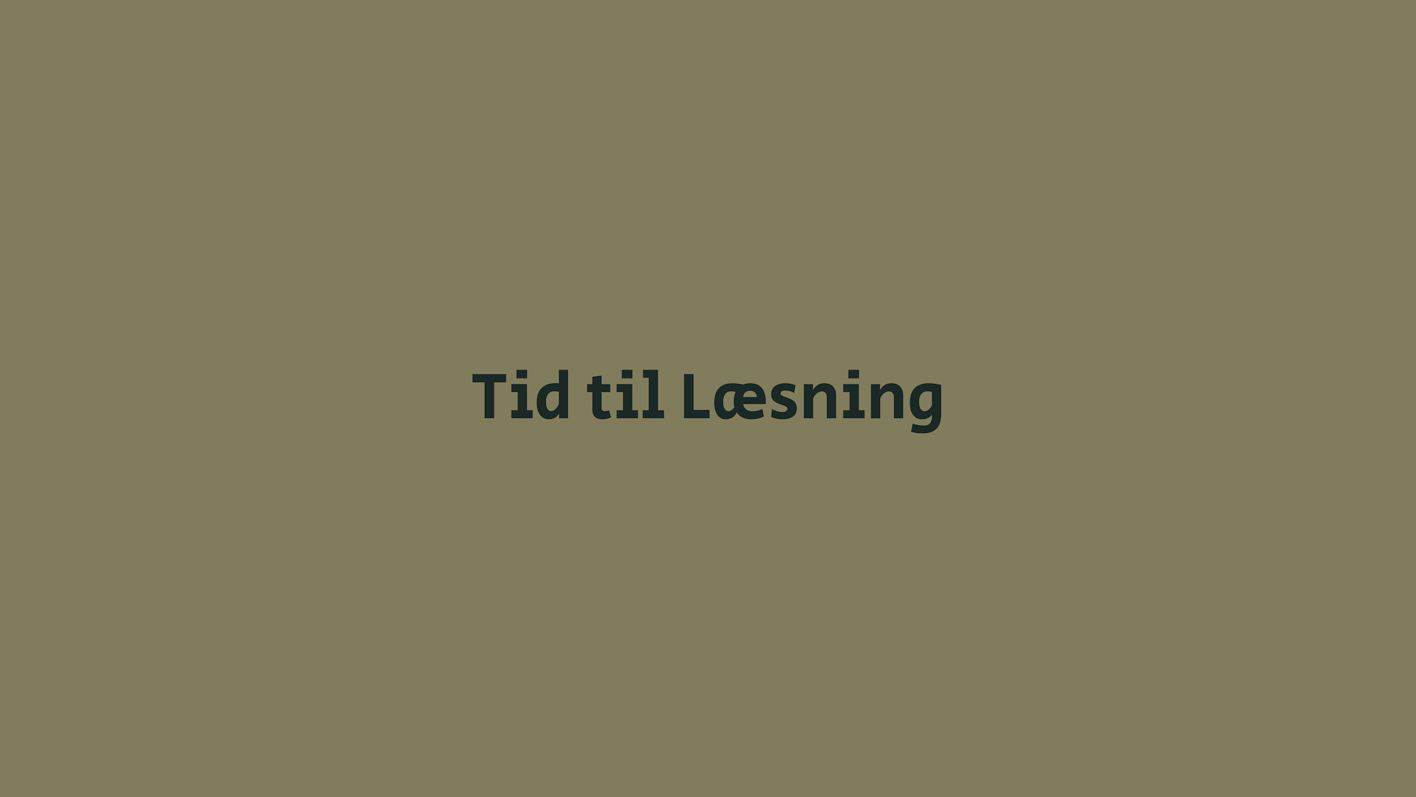 Tid til læsning