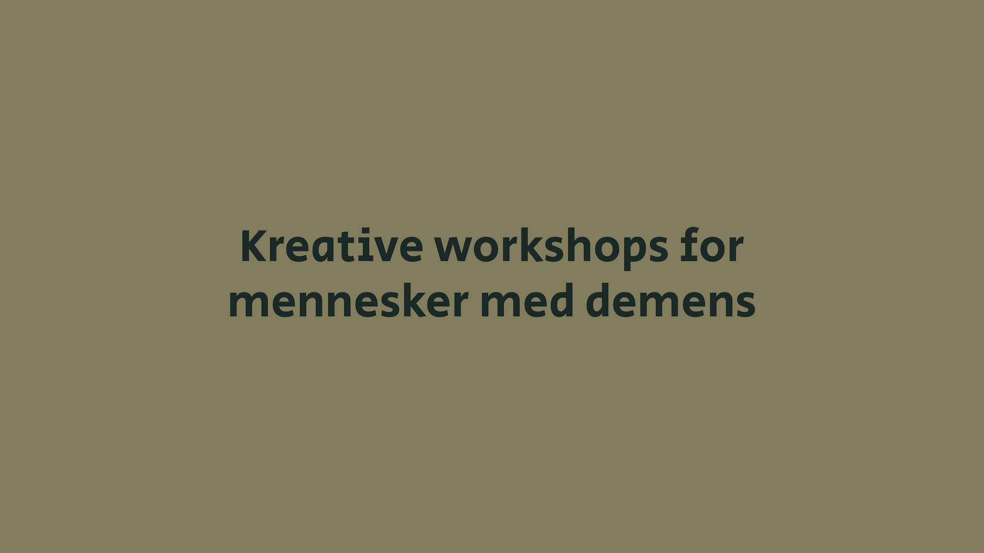 Kreative filmworkshops for mennesker med demens