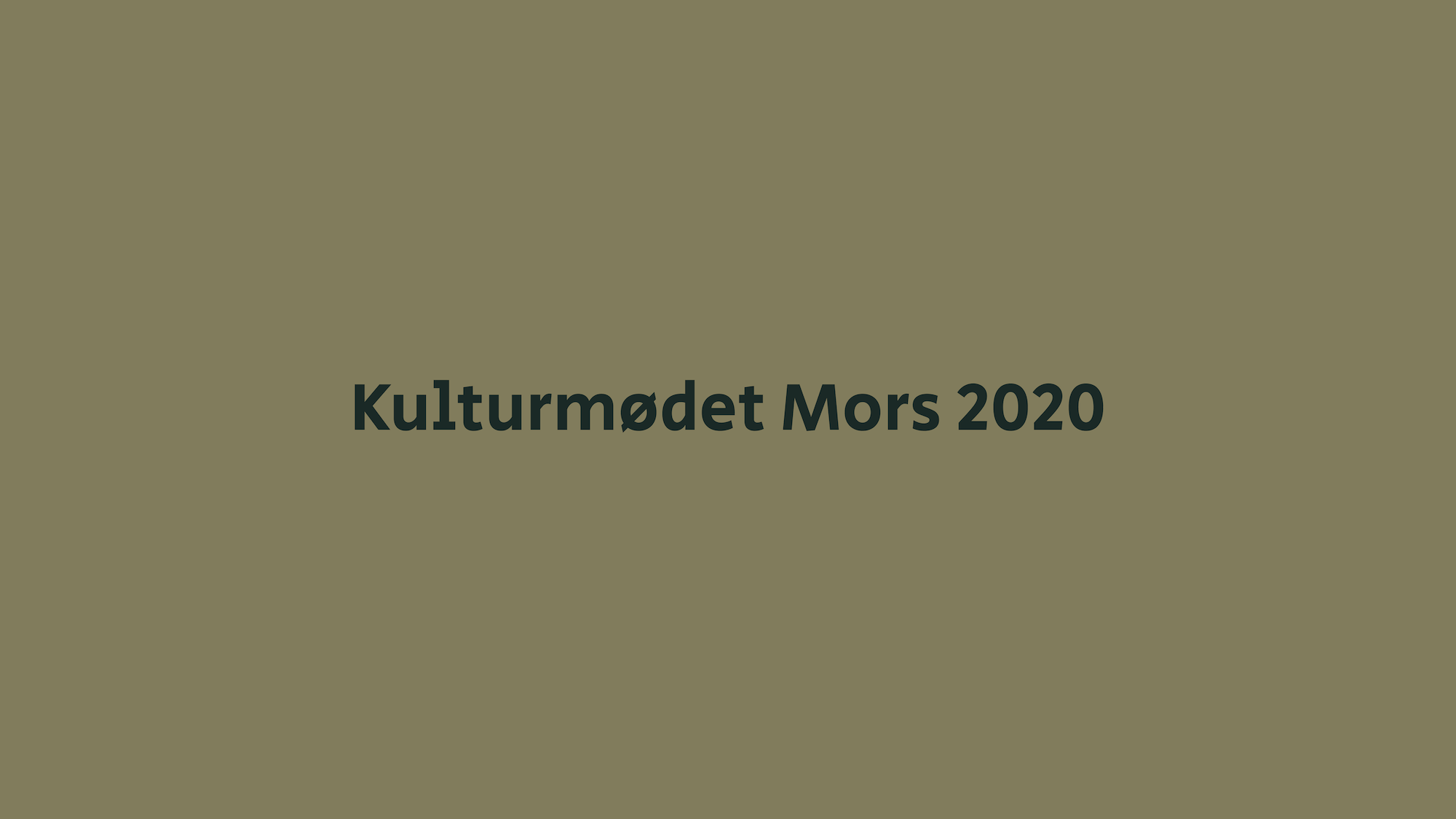 Kulturmødet Mors 2020